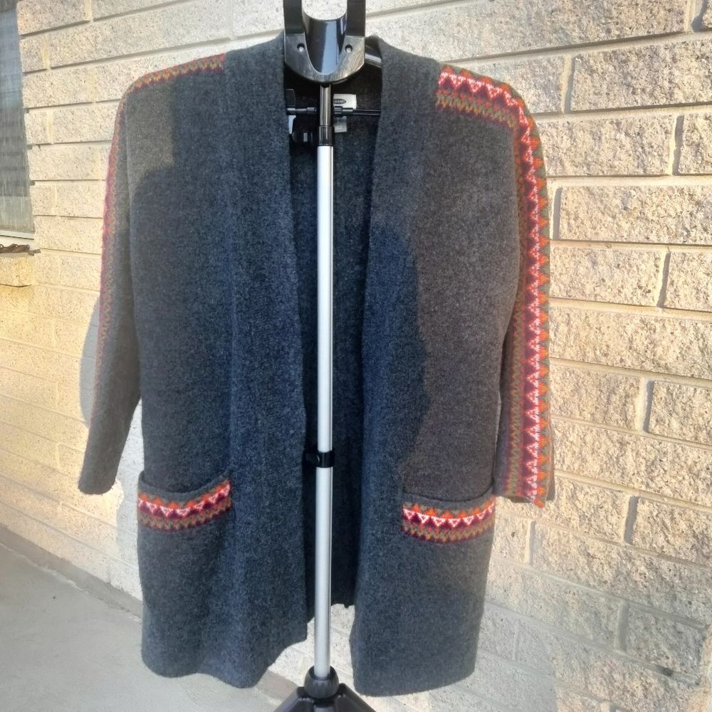 Old Navy Sweater Jacquard Open Front Cardi-Coat